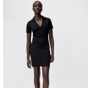 💋Zara ribbed polo dress LBD💋